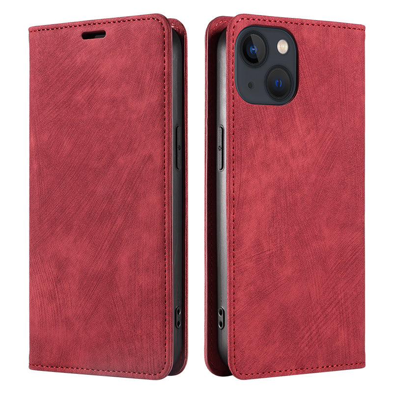 iPhone Compatible Leather Look Flip Phone Case Cover