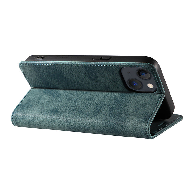 iPhone Compatible Leather Look Flip Phone Case Cover