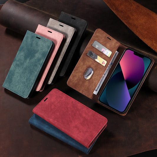 iPhone Compatible Leather Look Flip Phone Case Cover